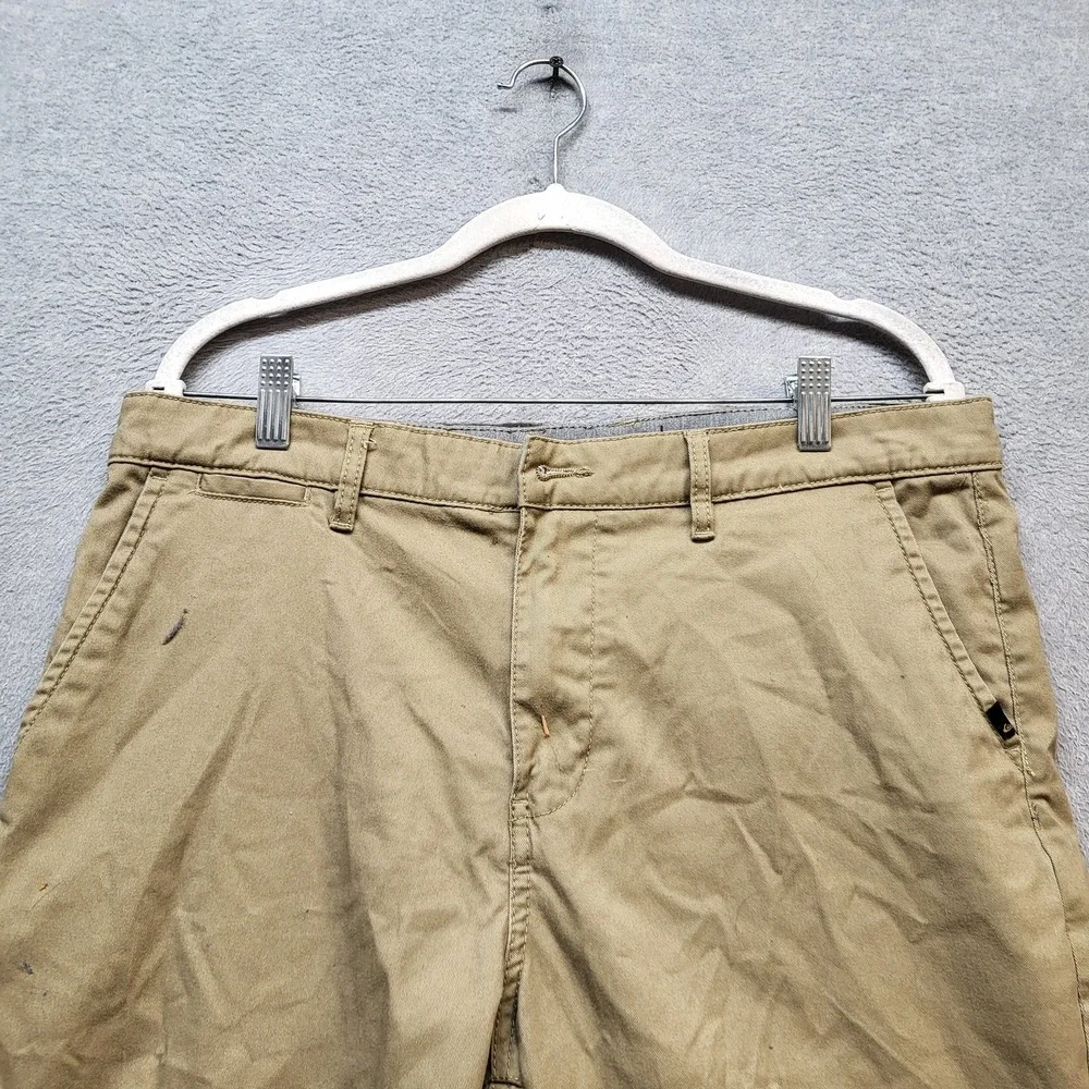 Quiksilver Men Shorts 34 Khaki Chino Twill Casual 9